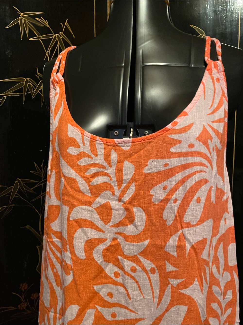 New Rachel Zoe Orange and White Tropical Print Midi Dress